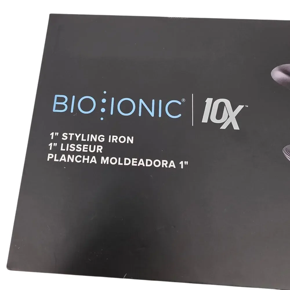 Bio Ionic 10X 1” Ceramic Pro Hair Styling Iron Hair W/ Graphene MX Round Brush